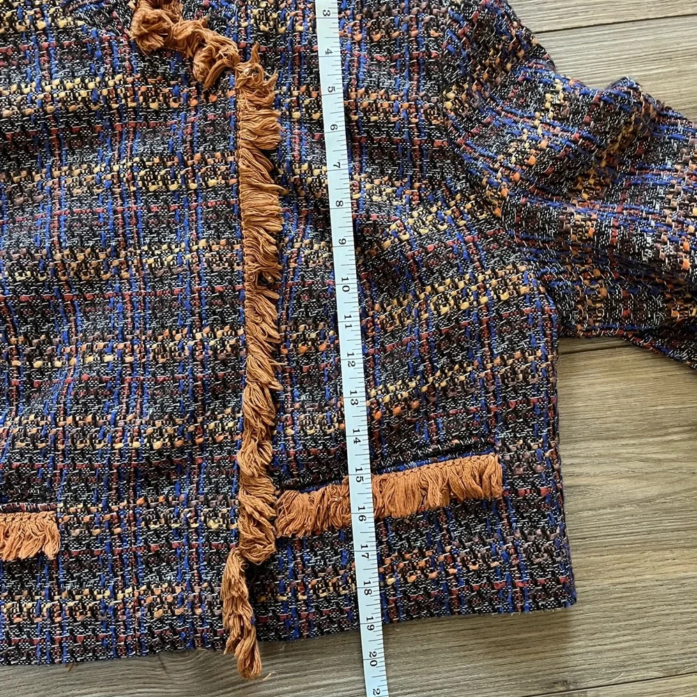 Jessica London Multicolor Tweed Blazer with Fringe - Picture 12 of 13